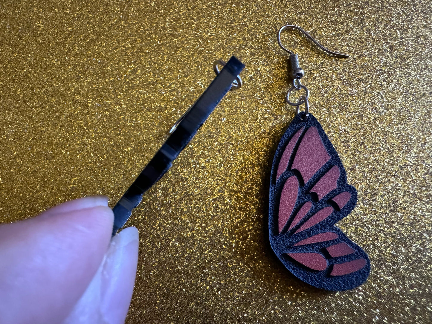 Butterfly Wing Earrings: Laser Cut Acrylic Butterflies, Summer, Monarch, Insects, Bugs, Orange Wings, Best Gifts for Her/Him/Them