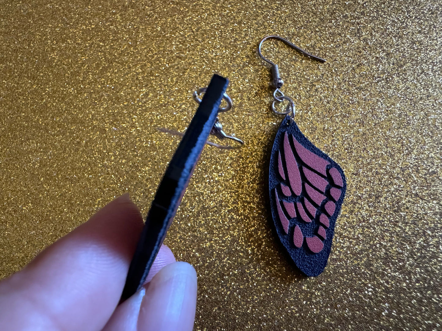 Butterfly Wing Earrings: Laser Cut Acrylic Butterflies, Summer, Monarch, Insects, Bugs, Orange Wings, Best Gifts for Her/Him/Them