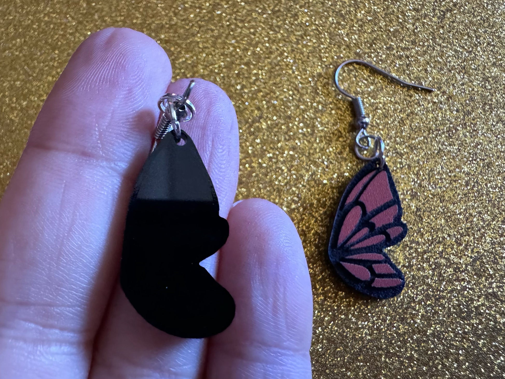 Butterfly Wing Earrings: Laser Cut Acrylic Butterflies, Summer, Monarch, Insects, Bugs, Orange Wings, Best Gifts for Her/Him/Them