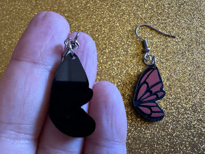 Butterfly Wing Earrings: Laser Cut Acrylic Butterflies, Summer, Monarch, Insects, Bugs, Orange Wings, Best Gifts for Her/Him/Them