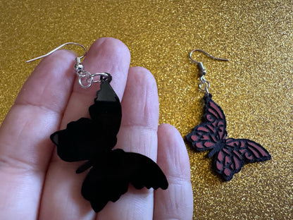 Butterfly Wing Earrings: Laser Cut Acrylic Butterflies, Summer, Monarch, Insects, Bugs, Orange Wings, Best Gifts for Her/Him/Them