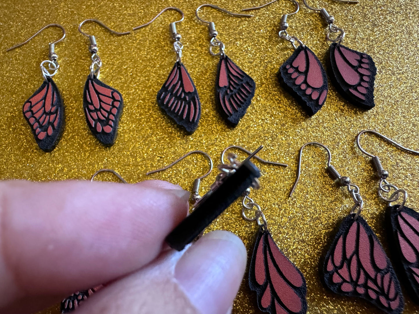 Butterfly Wing Earrings: Laser Cut Acrylic Butterflies, Summer, Monarch, Insects, Bugs, Orange Wings, Best Gifts for Her/Him/Them