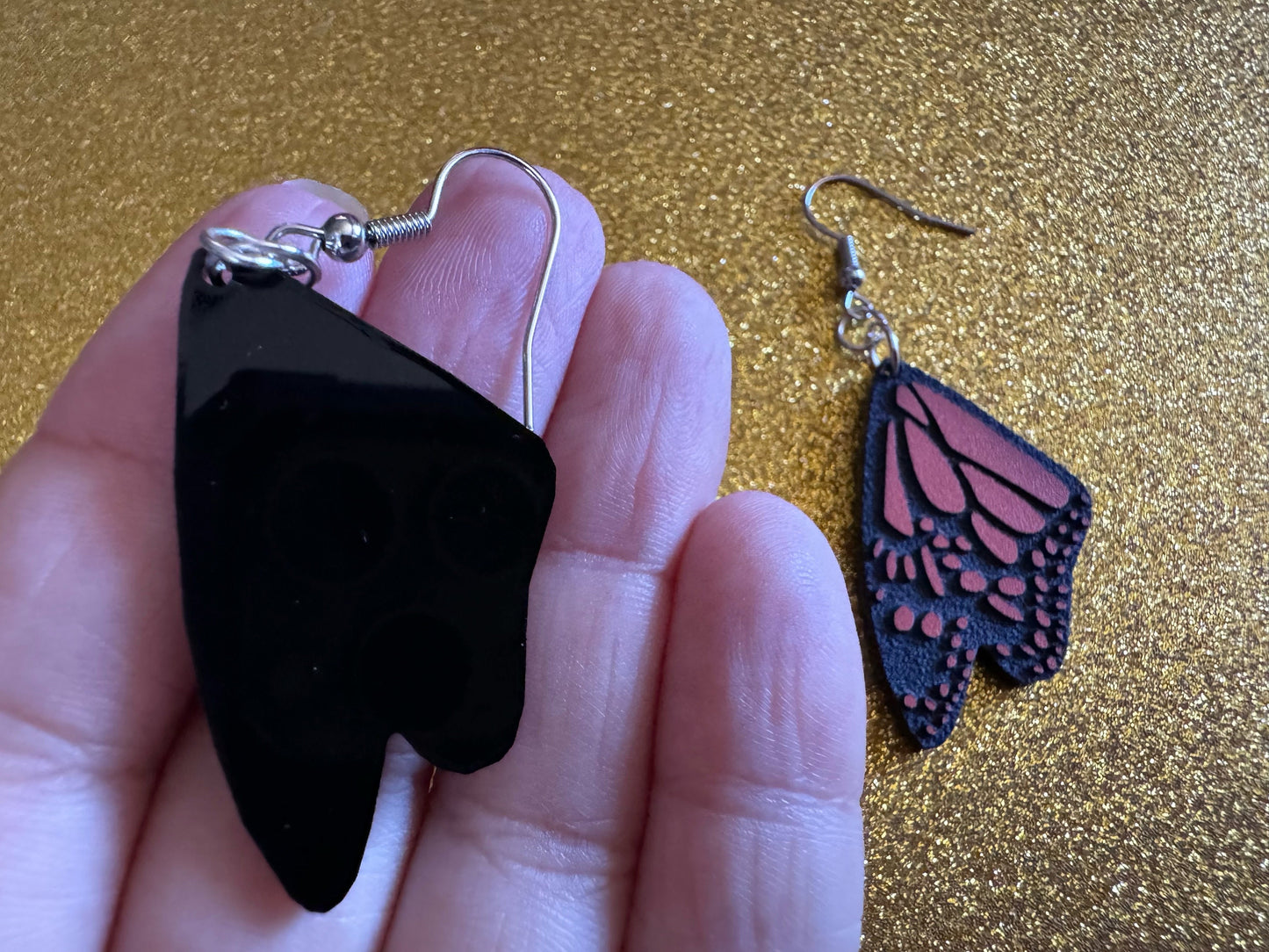 Butterfly Wing Earrings: Laser Cut Acrylic Butterflies, Summer, Monarch, Insects, Bugs, Orange Wings, Best Gifts for Her/Him/Them