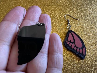 Butterfly Wing Earrings: Laser Cut Acrylic Butterflies, Summer, Monarch, Insects, Bugs, Orange Wings, Best Gifts for Her/Him/Them