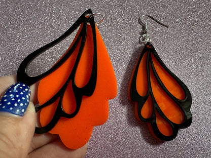Butterfly Wing Earrings: Laser Cut Acrylic Butterflies, Summer, Monarch, Insects, Bugs, Orange Wings, Best Gifts for Her/Him/Them