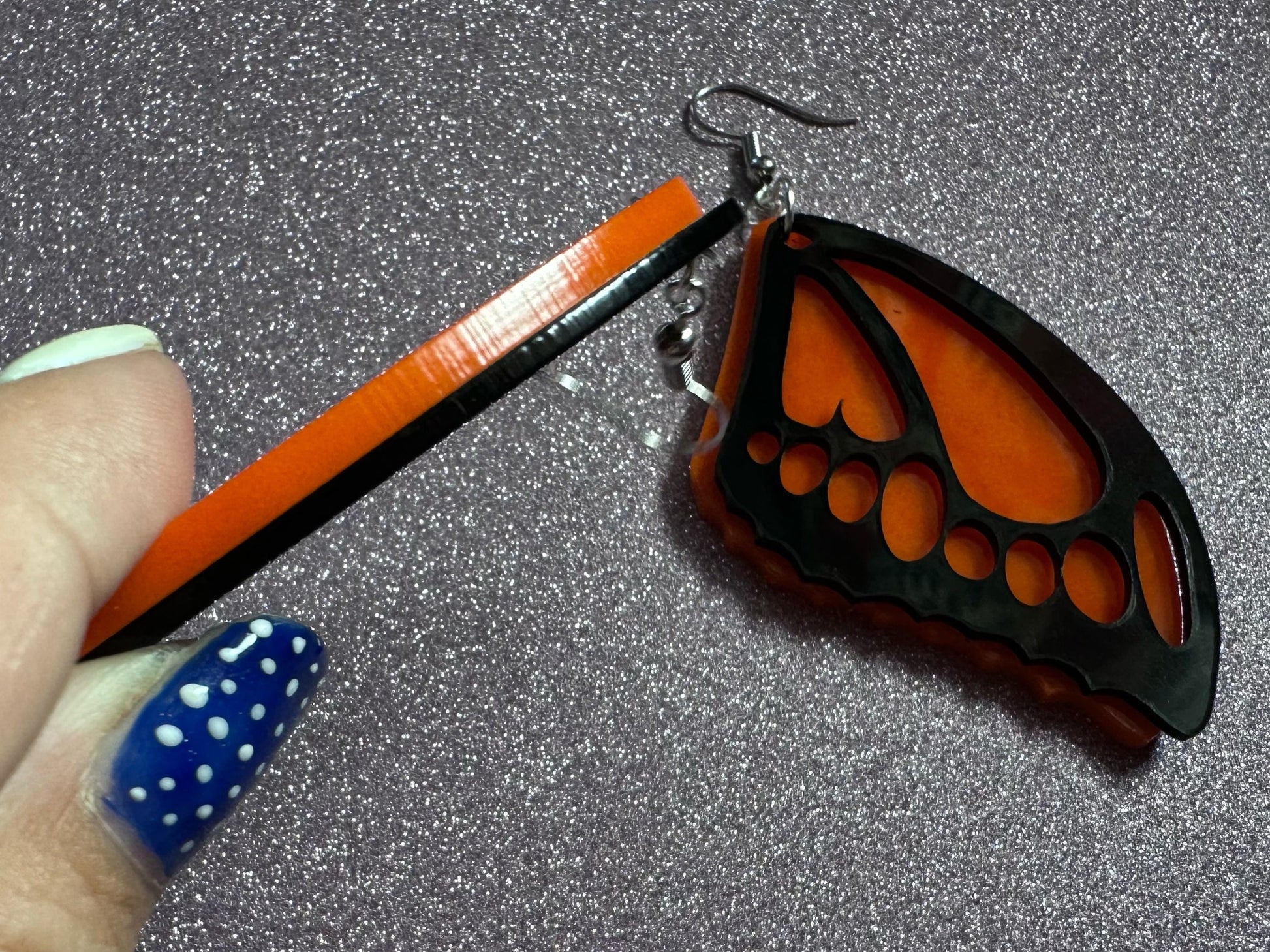 Butterfly Wing Earrings: Laser Cut Acrylic Butterflies, Summer, Monarch, Insects, Bugs, Orange Wings, Best Gifts for Her/Him/Them