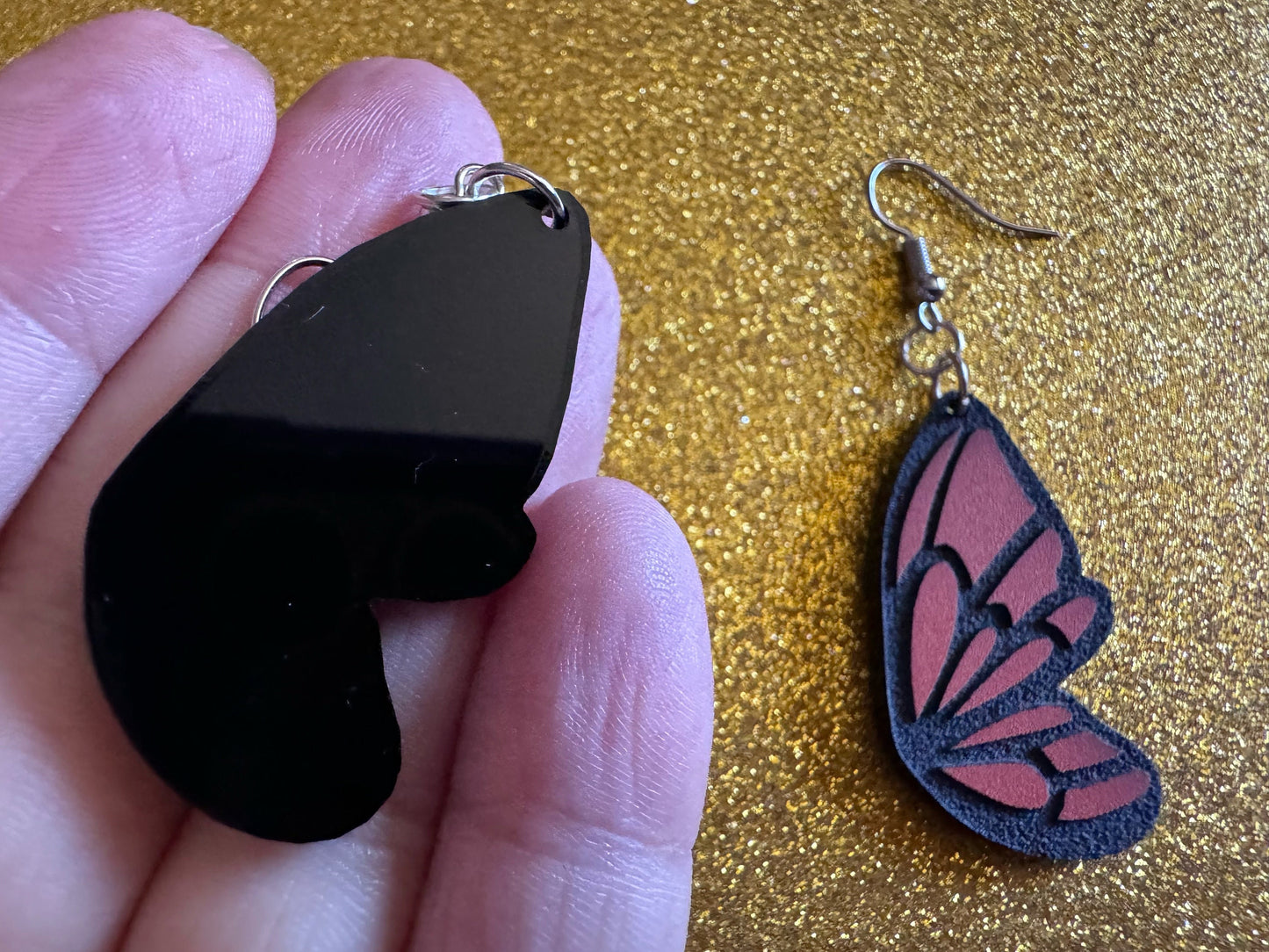 Butterfly Wing Earrings: Laser Cut Acrylic Butterflies, Summer, Monarch, Insects, Bugs, Orange Wings, Best Gifts for Her/Him/Them