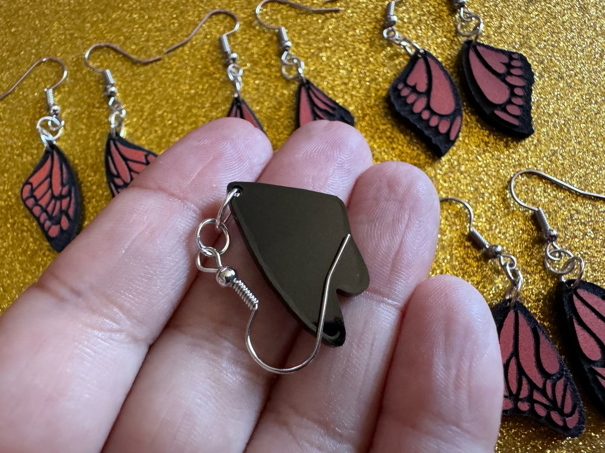 Butterfly Wing Earrings: Laser Cut Acrylic Butterflies, Summer, Monarch, Insects, Bugs, Orange Wings, Best Gifts for Her/Him/Them