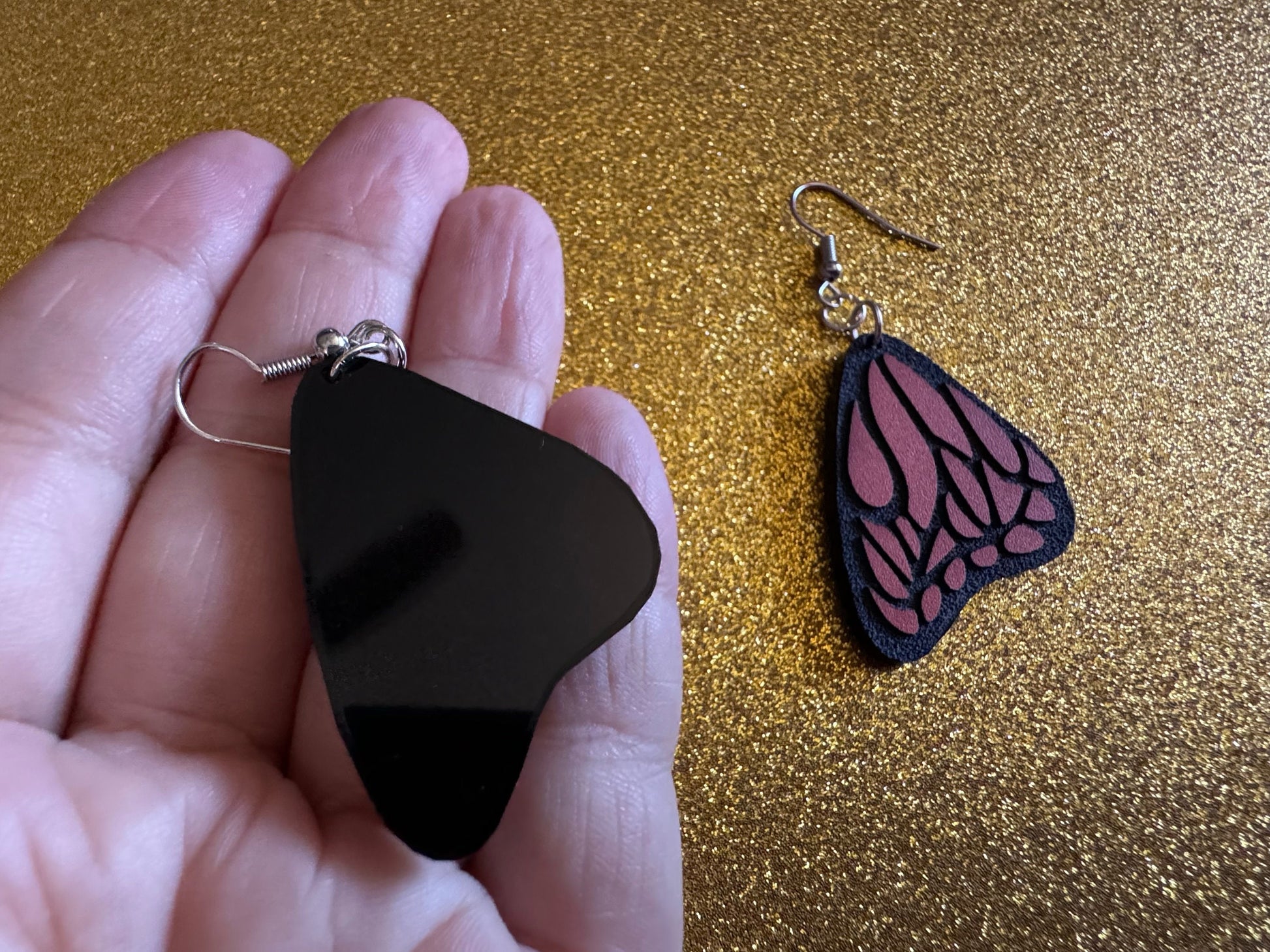 Butterfly Wing Earrings: Laser Cut Acrylic Butterflies, Summer, Monarch, Insects, Bugs, Orange Wings, Best Gifts for Her/Him/Them