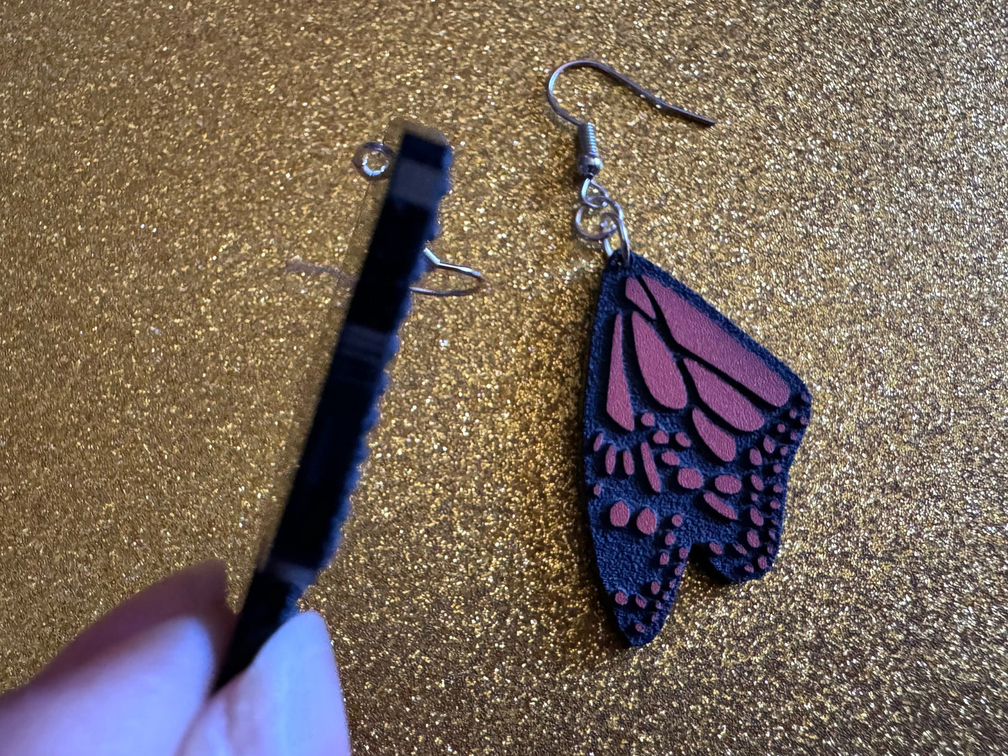 Butterfly Wing Earrings: Laser Cut Acrylic Butterflies, Summer, Monarch, Insects, Bugs, Orange Wings, Best Gifts for Her/Him/Them