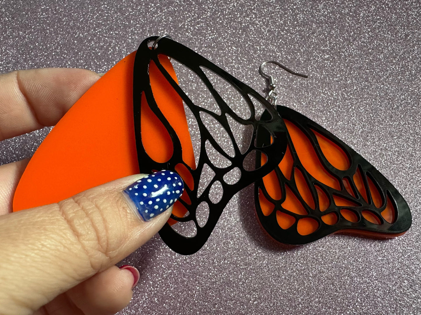 Butterfly Wing Earrings: Laser Cut Acrylic Butterflies, Summer, Monarch, Insects, Bugs, Orange Wings, Best Gifts for Her/Him/Them