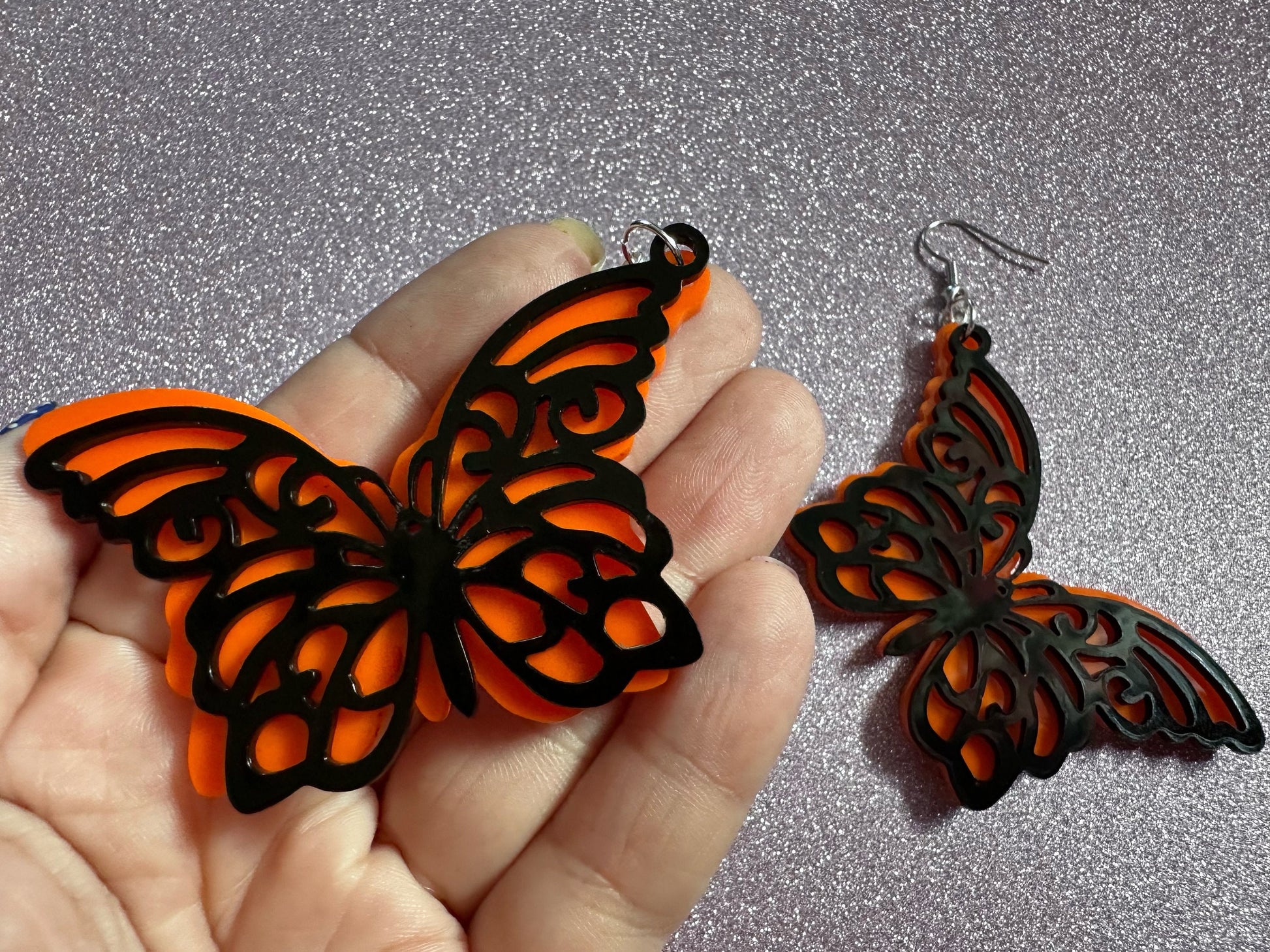 Butterfly Wing Earrings: Laser Cut Acrylic Butterflies, Summer, Monarch, Insects, Bugs, Orange Wings, Best Gifts for Her/Him/Them
