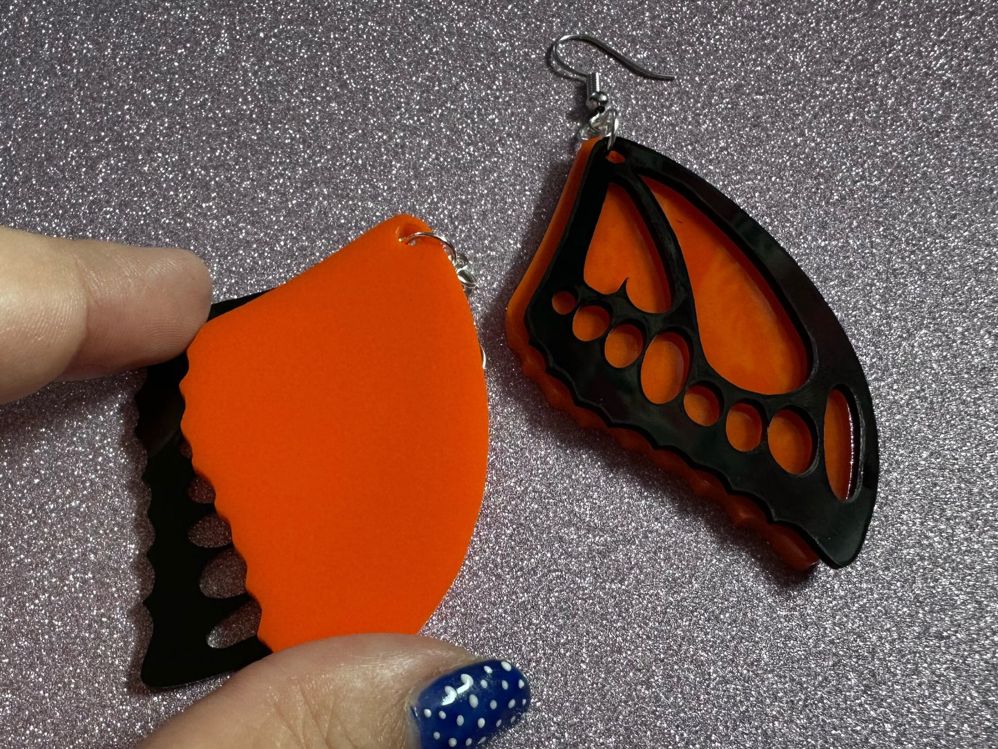 Butterfly Wing Earrings: Laser Cut Acrylic Butterflies, Summer, Monarch, Insects, Bugs, Orange Wings, Best Gifts for Her/Him/Them
