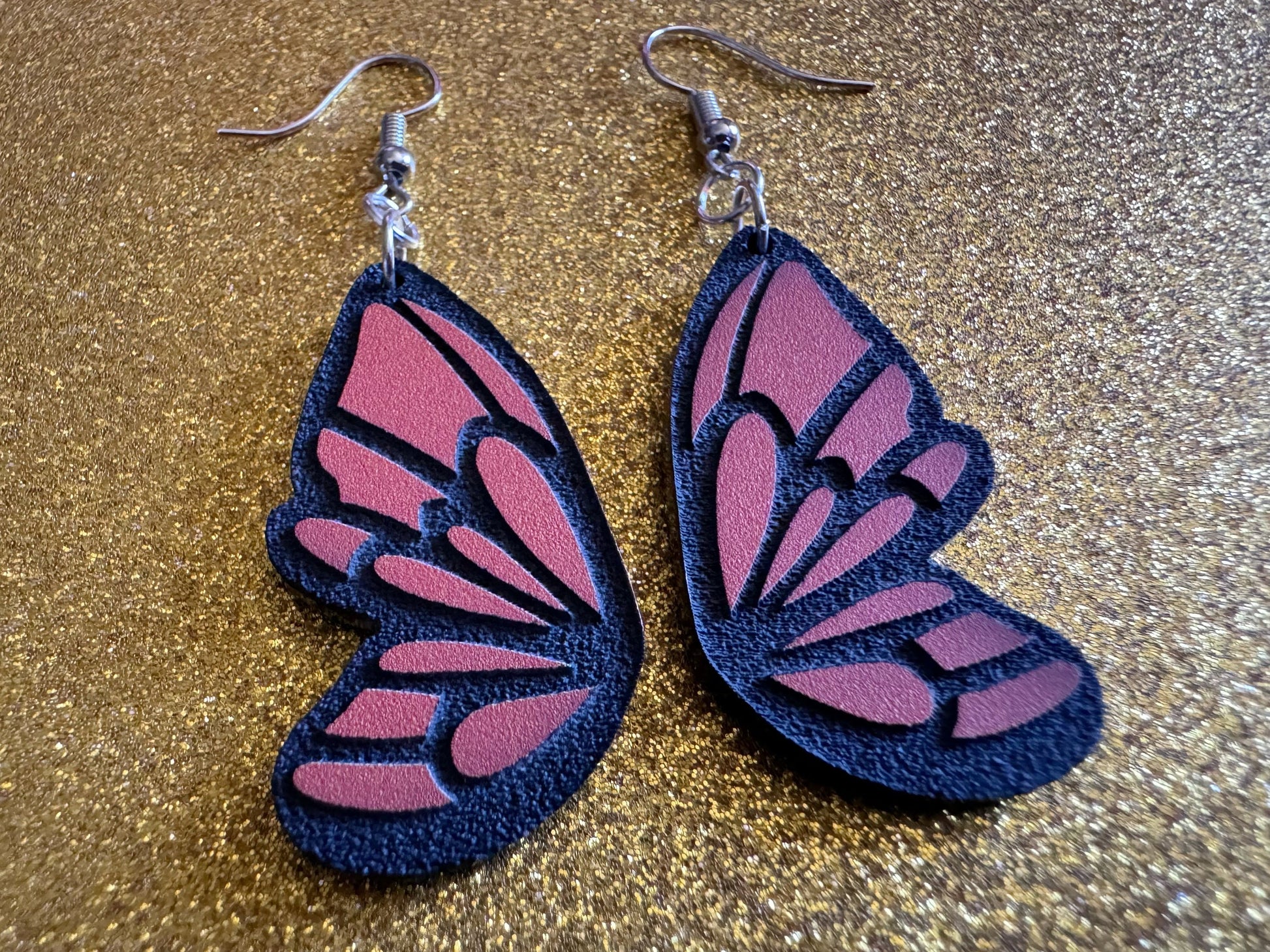Butterfly Wing Earrings: Laser Cut Acrylic Butterflies, Summer, Monarch, Insects, Bugs, Orange Wings, Best Gifts for Her/Him/Them