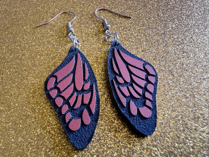 Butterfly Wing Earrings: Laser Cut Acrylic Butterflies, Summer, Monarch, Insects, Bugs, Orange Wings, Best Gifts for Her/Him/Them