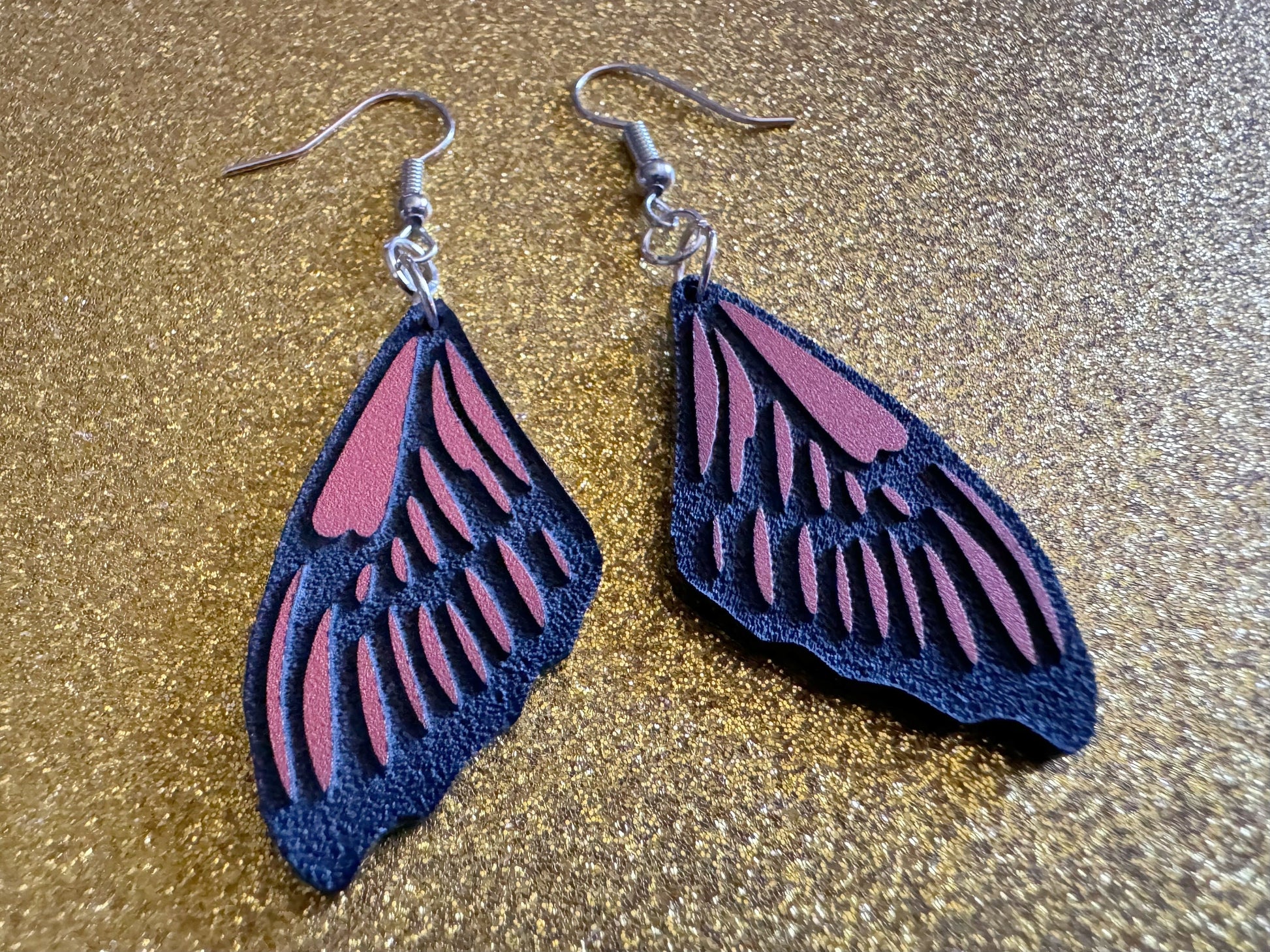 Butterfly Wing Earrings: Laser Cut Acrylic Butterflies, Summer, Monarch, Insects, Bugs, Orange Wings, Best Gifts for Her/Him/Them