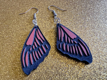 Butterfly Wing Earrings: Laser Cut Acrylic Butterflies, Summer, Monarch, Insects, Bugs, Orange Wings, Best Gifts for Her/Him/Them