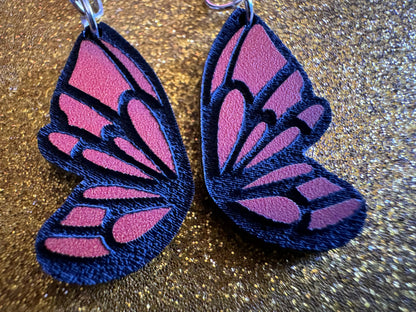 Butterfly Wing Earrings: Laser Cut Acrylic Butterflies, Summer, Monarch, Insects, Bugs, Orange Wings, Best Gifts for Her/Him/Them