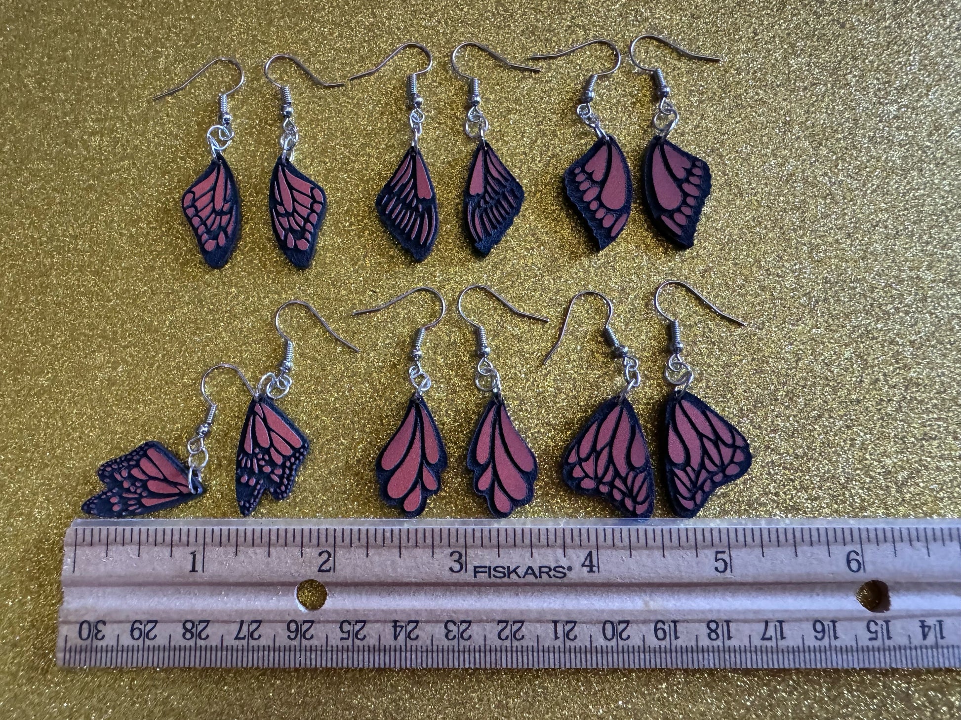 Butterfly Wing Earrings: Laser Cut Acrylic Butterflies, Summer, Monarch, Insects, Bugs, Orange Wings, Best Gifts for Her/Him/Them