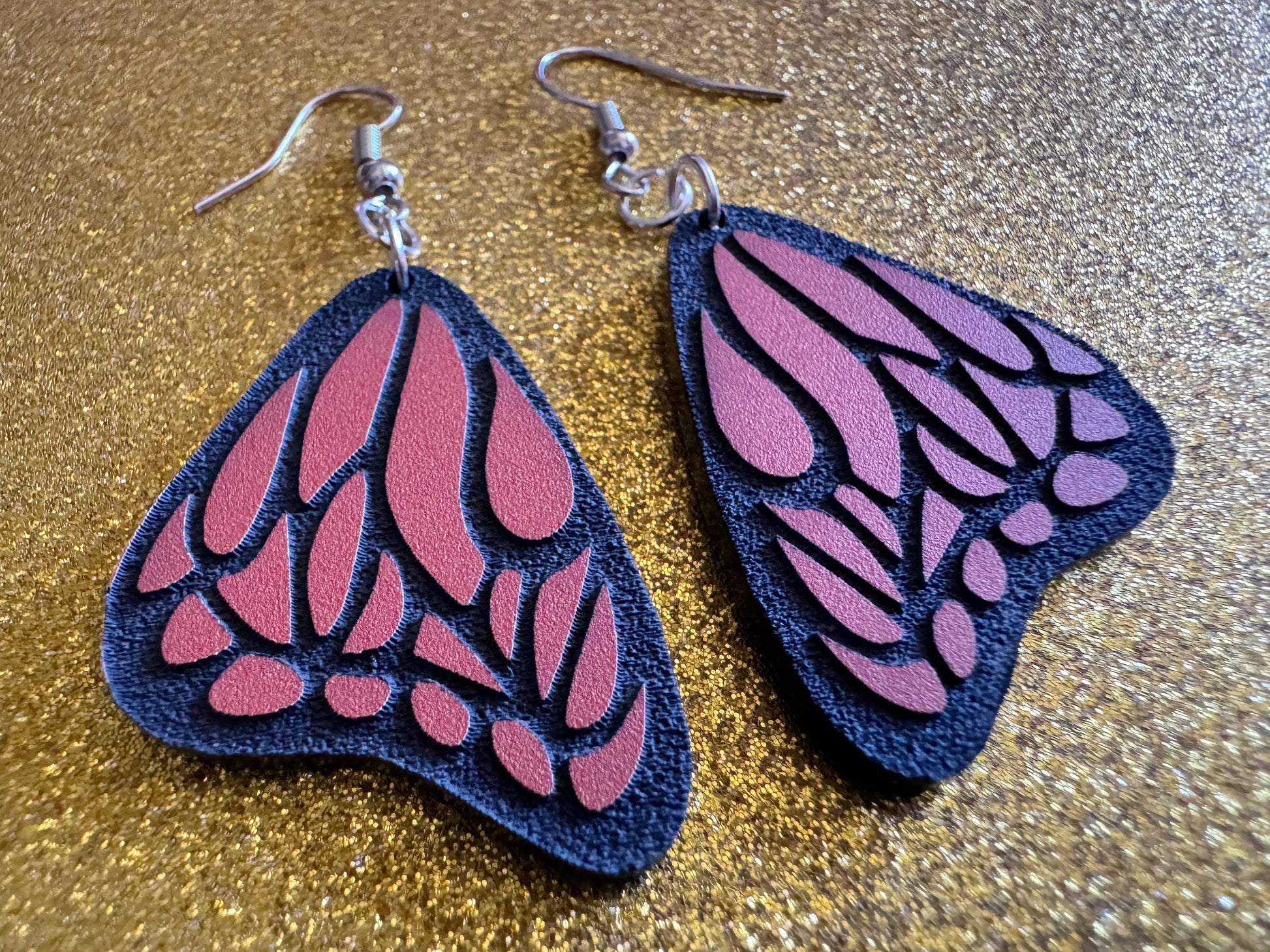 Butterfly Wing Earrings: Laser Cut Acrylic Butterflies, Summer, Monarch, Insects, Bugs, Orange Wings, Best Gifts for Her/Him/Them