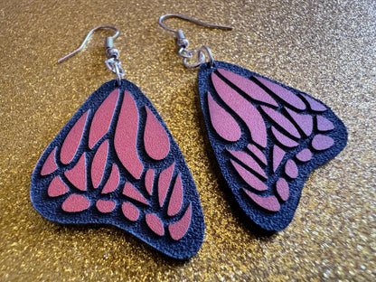 Butterfly Wing Earrings: Laser Cut Acrylic Butterflies, Summer, Monarch, Insects, Bugs, Orange Wings, Best Gifts for Her/Him/Them