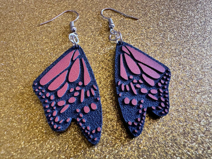 Butterfly Wing Earrings: Laser Cut Acrylic Butterflies, Summer, Monarch, Insects, Bugs, Orange Wings, Best Gifts for Her/Him/Them