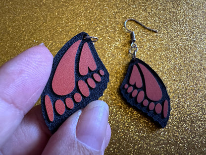 Butterfly Wing Earrings: Laser Cut Acrylic Butterflies, Summer, Monarch, Insects, Bugs, Orange Wings, Best Gifts for Her/Him/Them