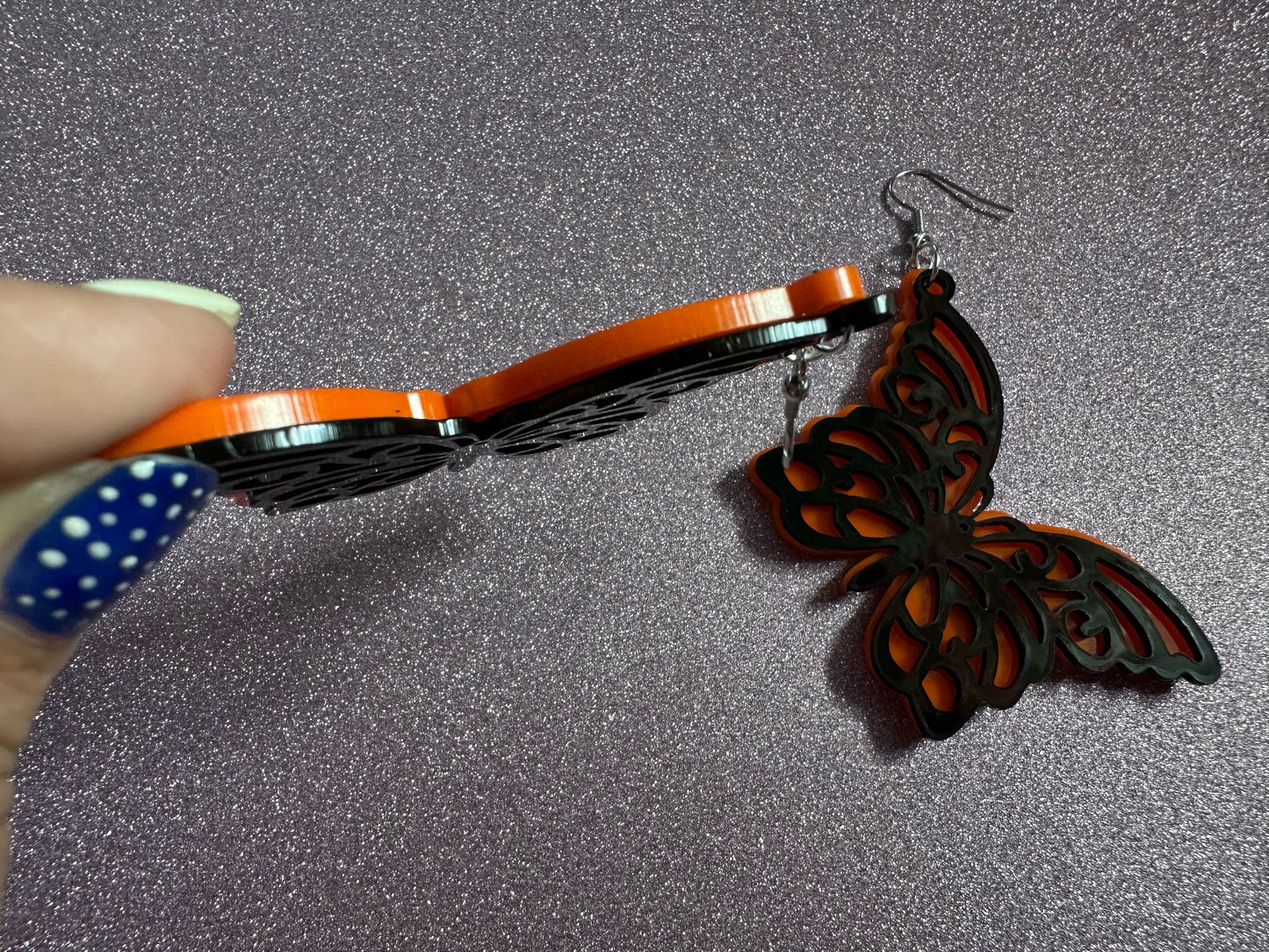 Butterfly Wing Earrings: Laser Cut Acrylic Butterflies, Summer, Monarch, Insects, Bugs, Orange Wings, Best Gifts for Her/Him/Them