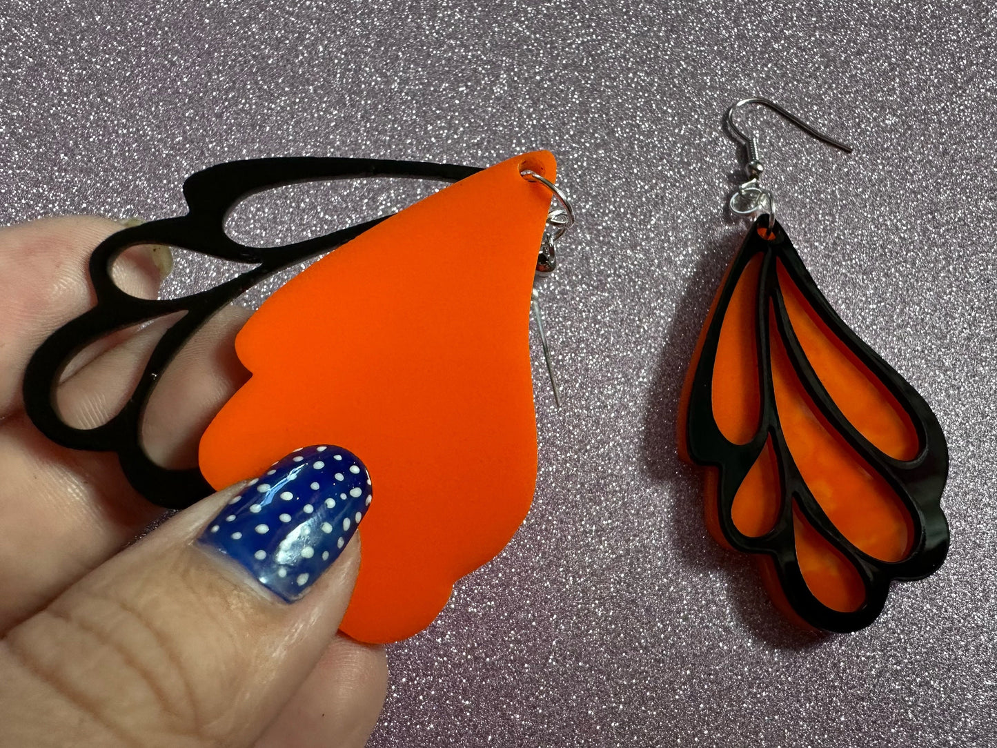 Butterfly Wing Earrings: Laser Cut Acrylic Butterflies, Summer, Monarch, Insects, Bugs, Orange Wings, Best Gifts for Her/Him/Them