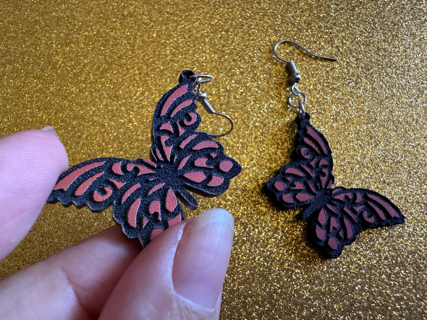 Butterfly Wing Earrings: Laser Cut Acrylic Butterflies, Summer, Monarch, Insects, Bugs, Orange Wings, Best Gifts for Her/Him/Them