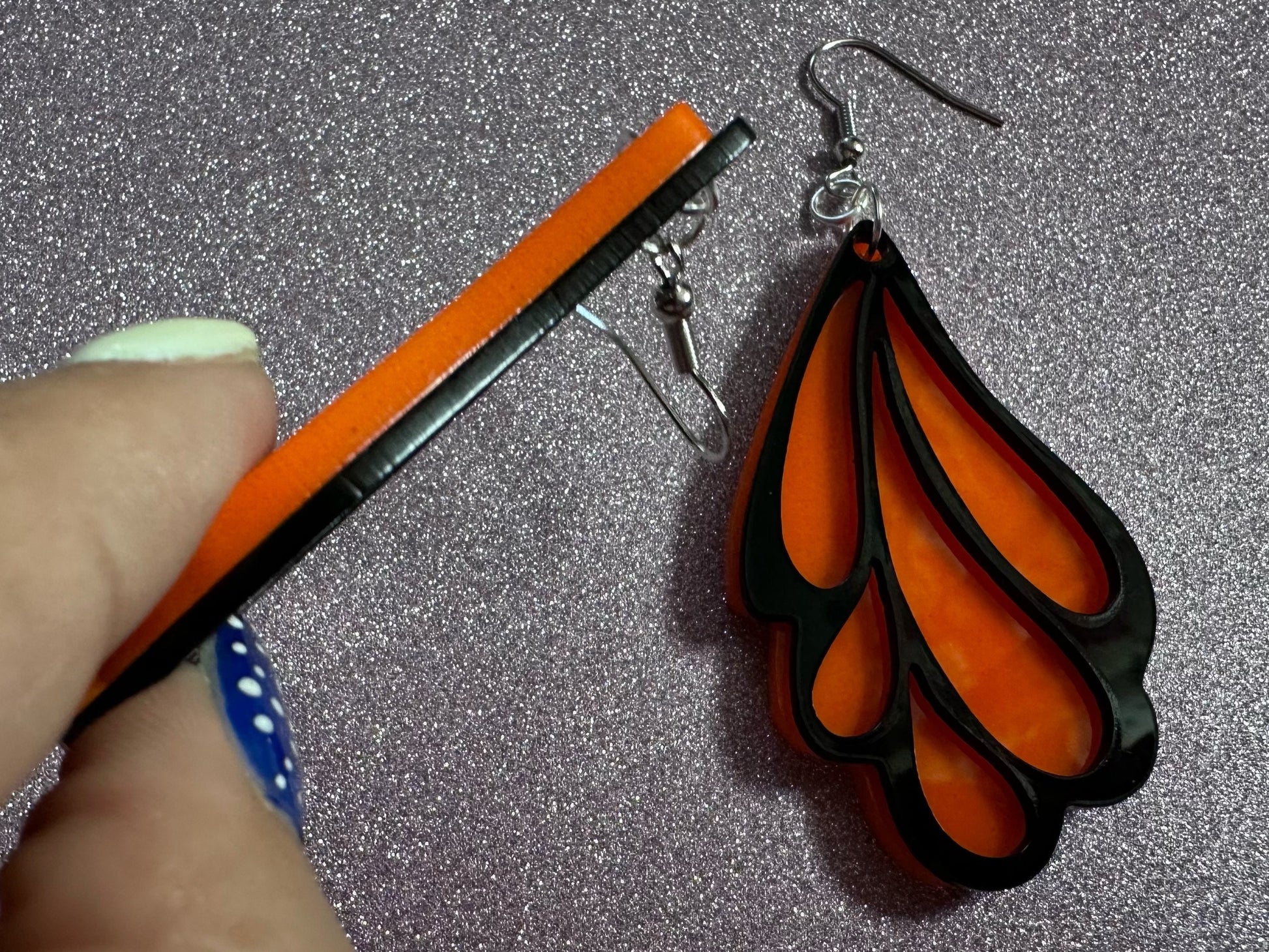Butterfly Wing Earrings: Laser Cut Acrylic Butterflies, Summer, Monarch, Insects, Bugs, Orange Wings, Best Gifts for Her/Him/Them