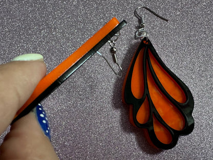 Butterfly Wing Earrings: Laser Cut Acrylic Butterflies, Summer, Monarch, Insects, Bugs, Orange Wings, Best Gifts for Her/Him/Them