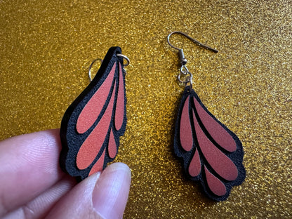 Butterfly Wing Earrings: Laser Cut Acrylic Butterflies, Summer, Monarch, Insects, Bugs, Orange Wings, Best Gifts for Her/Him/Them