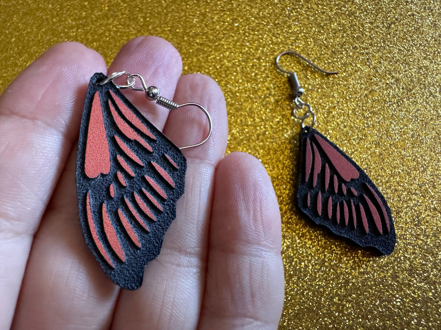 Butterfly Wing Earrings: Laser Cut Acrylic Butterflies, Summer, Monarch, Insects, Bugs, Orange Wings, Best Gifts for Her/Him/Them