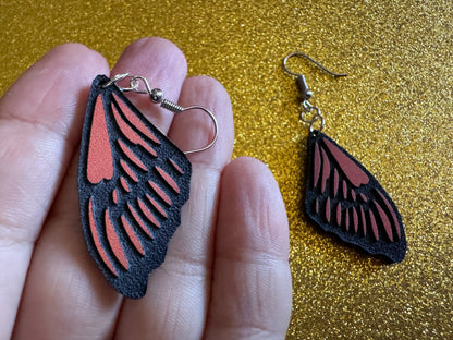 Butterfly Wing Earrings: Laser Cut Acrylic Butterflies, Summer, Monarch, Insects, Bugs, Orange Wings, Best Gifts for Her/Him/Them