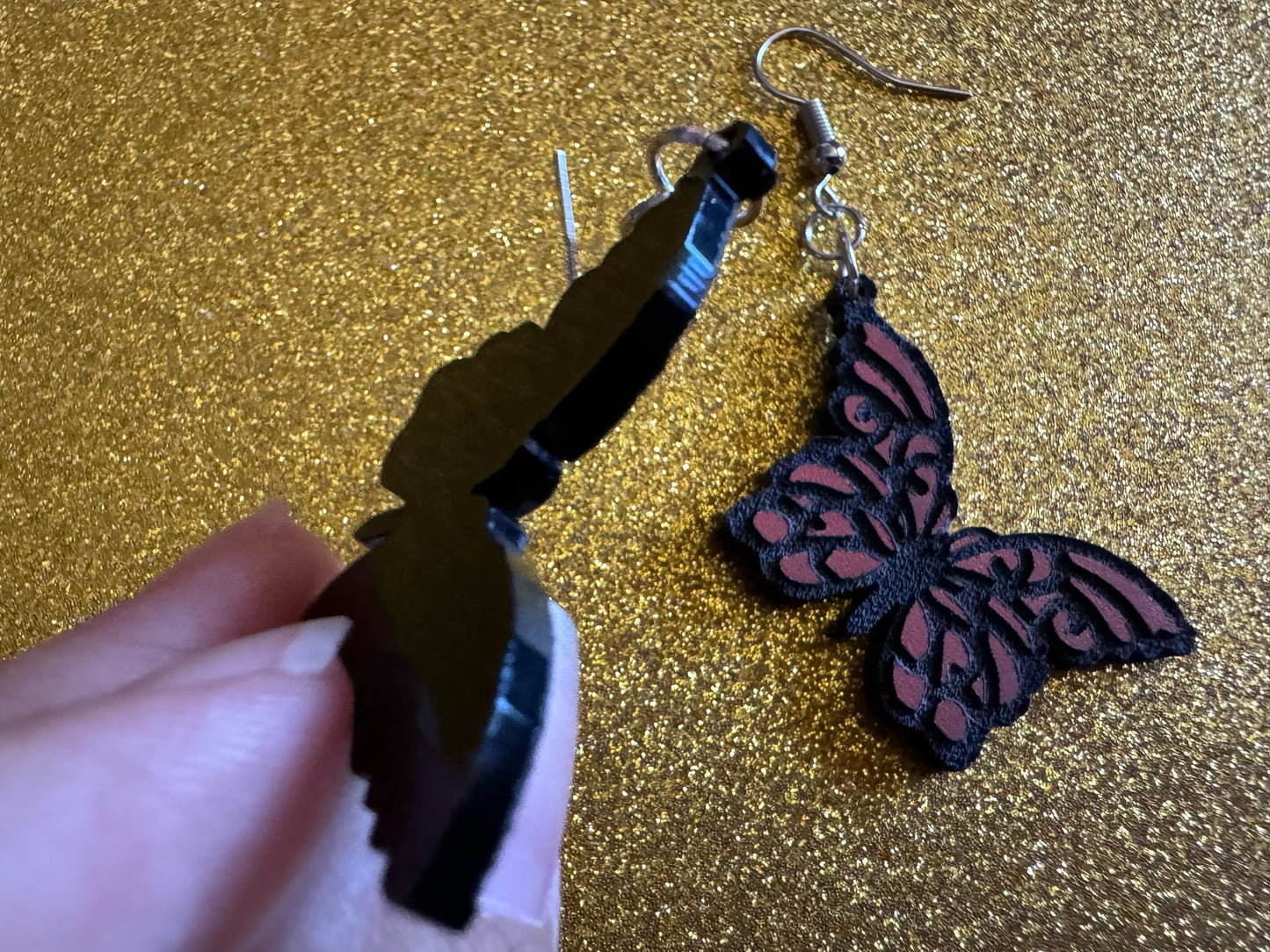 Butterfly Wing Earrings: Laser Cut Acrylic Butterflies, Summer, Monarch, Insects, Bugs, Orange Wings, Best Gifts for Her/Him/Them