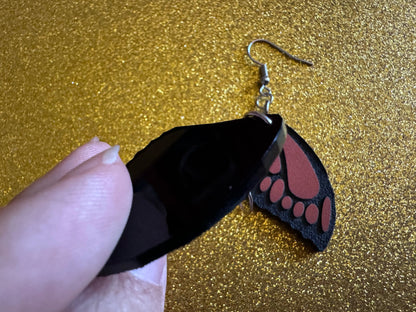 Butterfly Wing Earrings: Laser Cut Acrylic Butterflies, Summer, Monarch, Insects, Bugs, Orange Wings, Best Gifts for Her/Him/Them