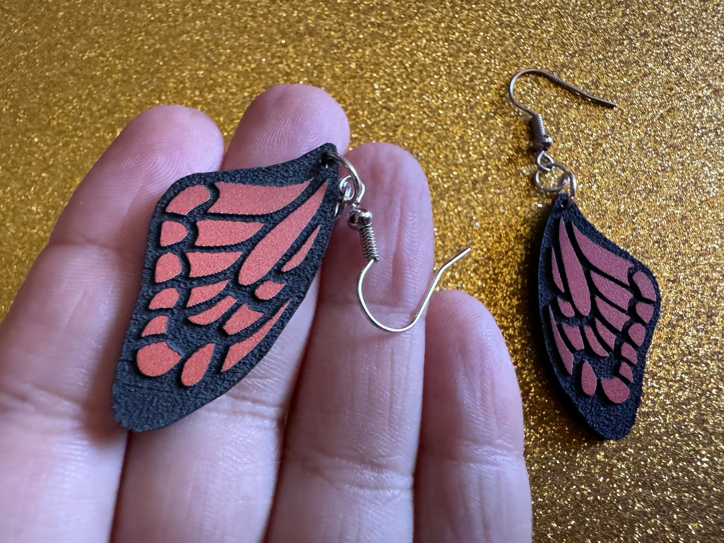 Butterfly Wing Earrings: Laser Cut Acrylic Butterflies, Summer, Monarch, Insects, Bugs, Orange Wings, Best Gifts for Her/Him/Them