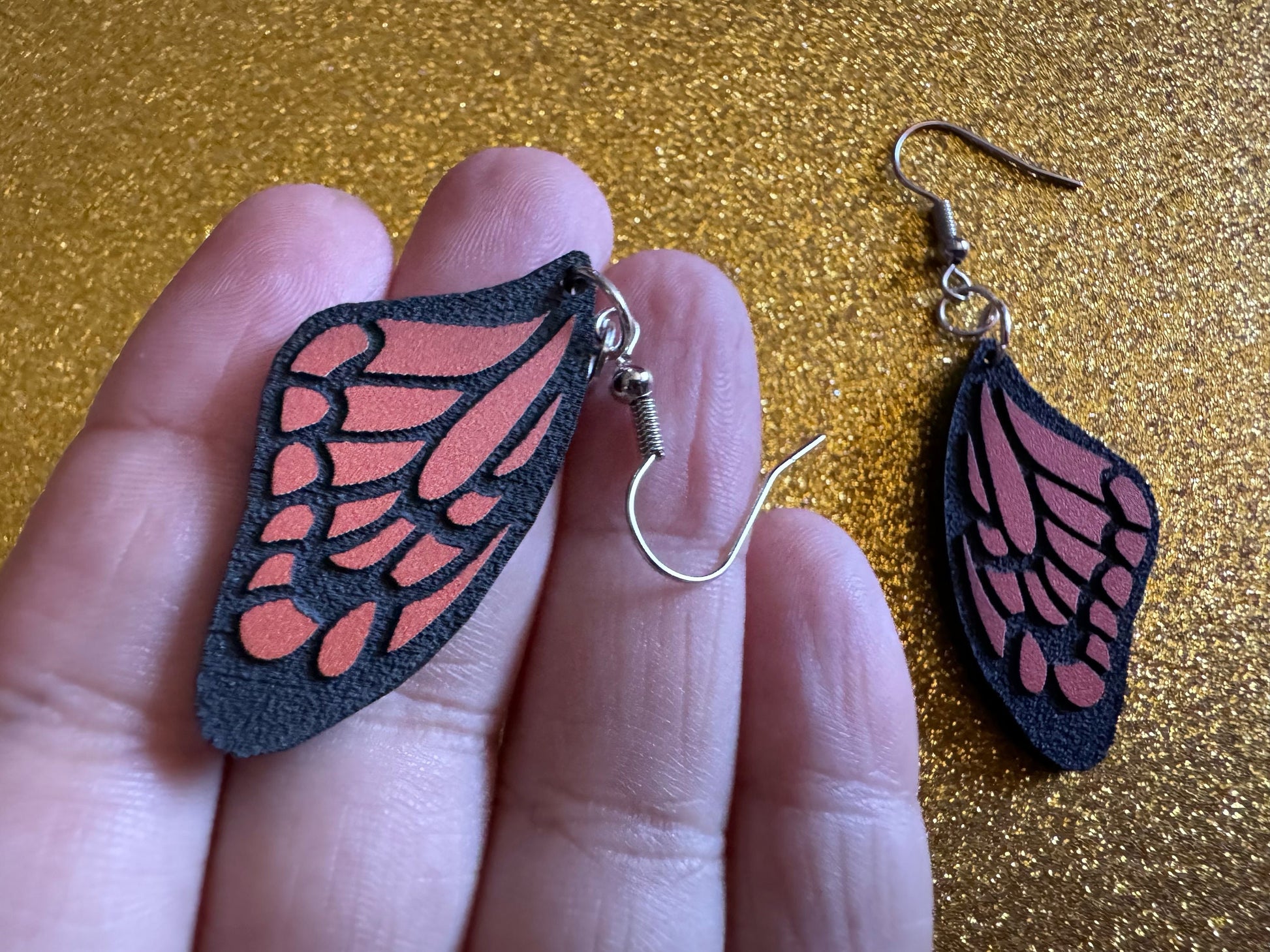 Butterfly Wing Earrings: Laser Cut Acrylic Butterflies, Summer, Monarch, Insects, Bugs, Orange Wings, Best Gifts for Her/Him/Them