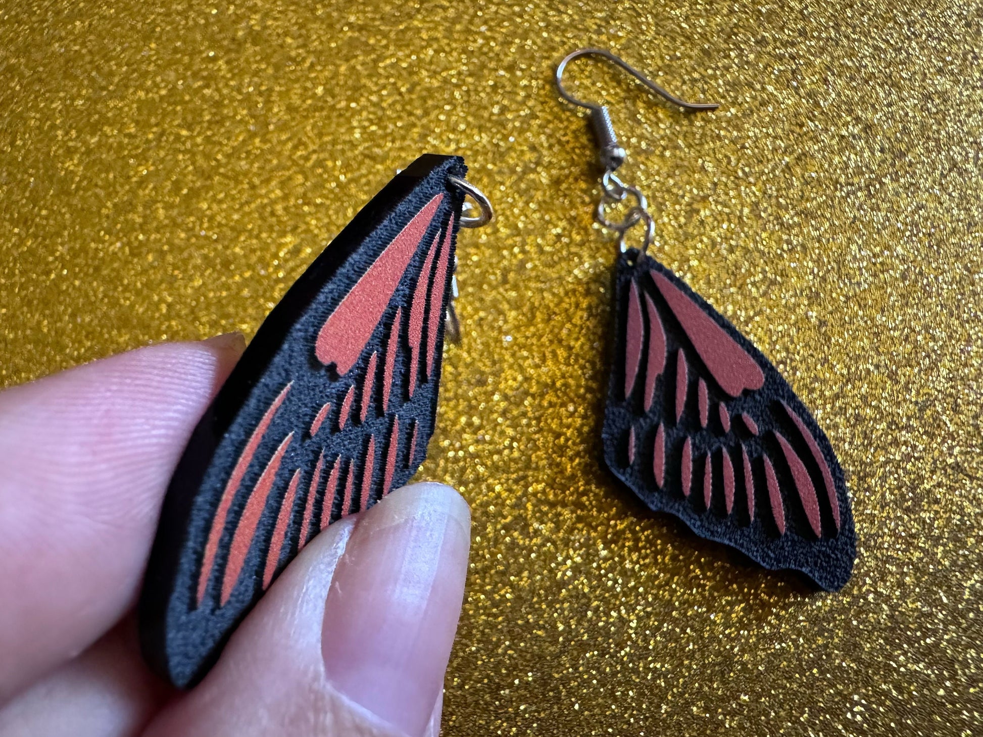 Butterfly Wing Earrings: Laser Cut Acrylic Butterflies, Summer, Monarch, Insects, Bugs, Orange Wings, Best Gifts for Her/Him/Them