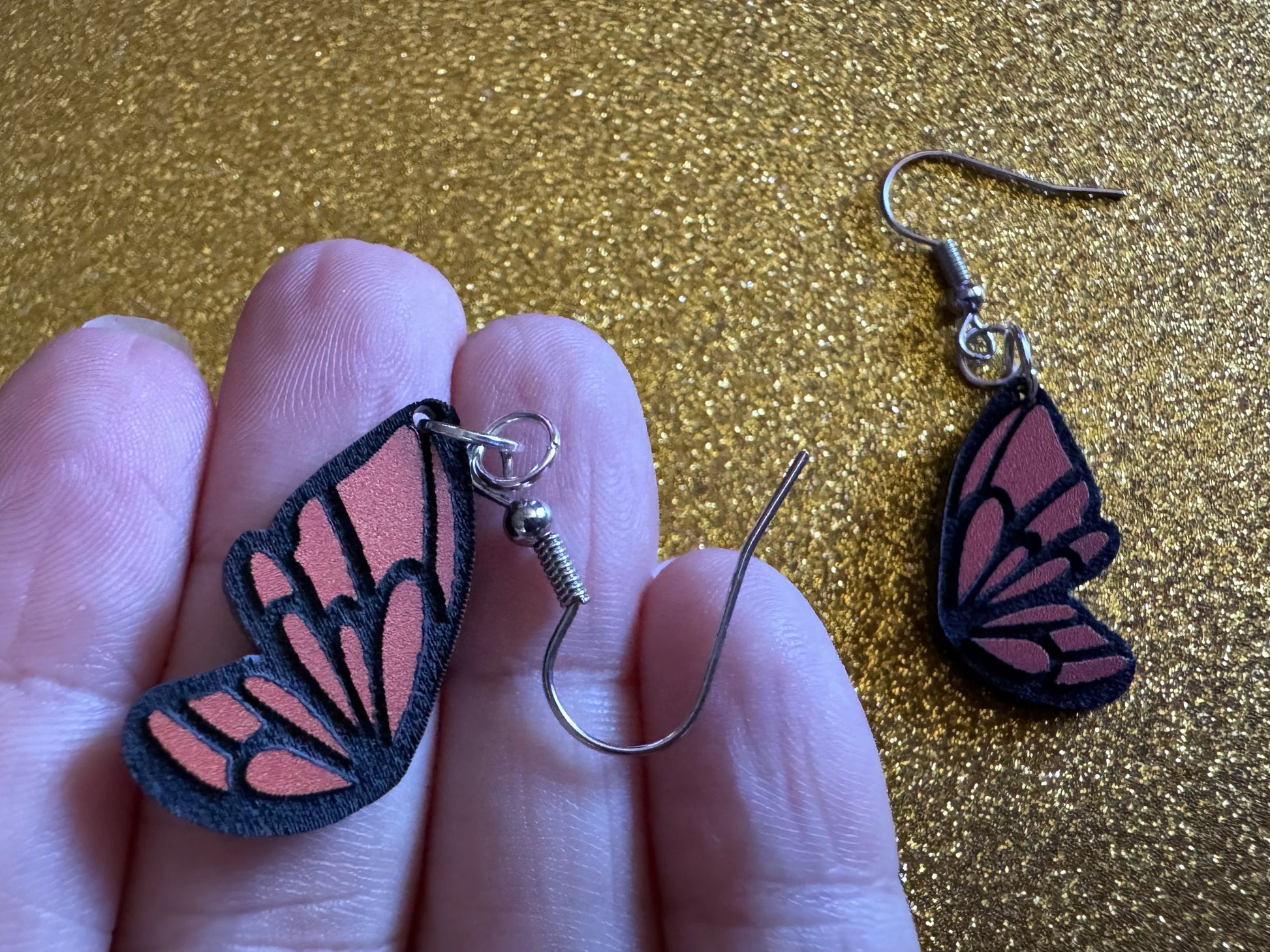 Butterfly Wing Earrings: Laser Cut Acrylic Butterflies, Summer, Monarch, Insects, Bugs, Orange Wings, Best Gifts for Her/Him/Them