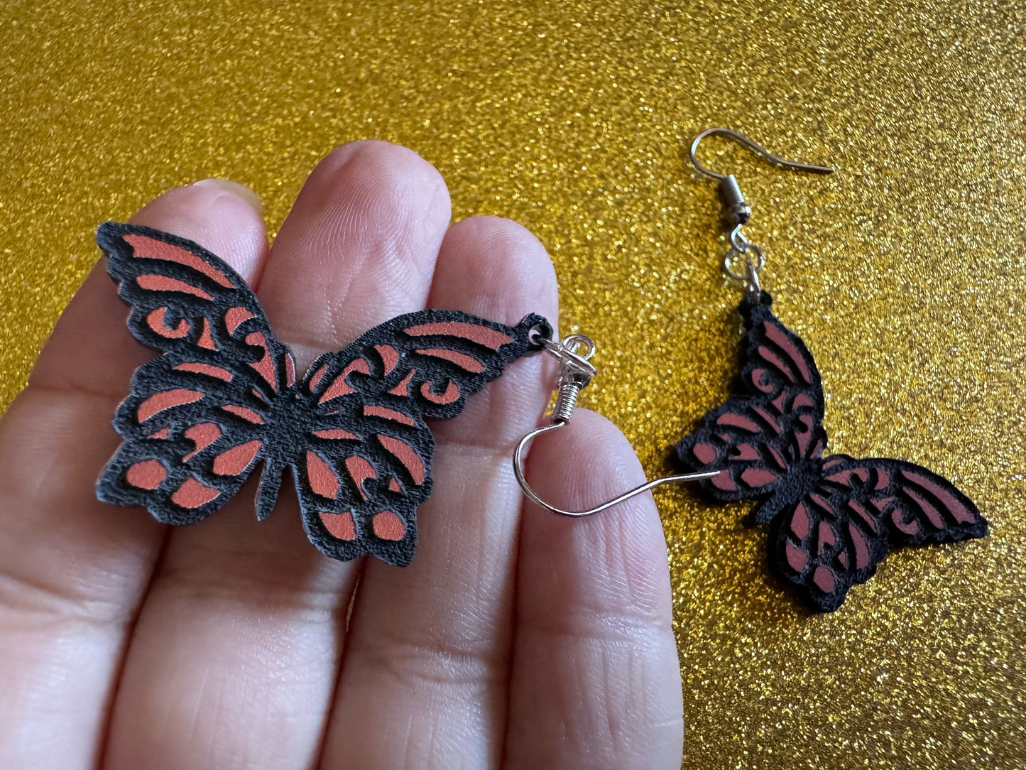 Butterfly Wing Earrings: Laser Cut Acrylic Butterflies, Summer, Monarch, Insects, Bugs, Orange Wings, Best Gifts for Her/Him/Them
