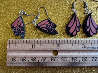 Butterfly Wing Earrings: Laser Cut Acrylic Butterflies, Summer, Monarch, Insects, Bugs, Orange Wings, Best Gifts for Her/Him/Them