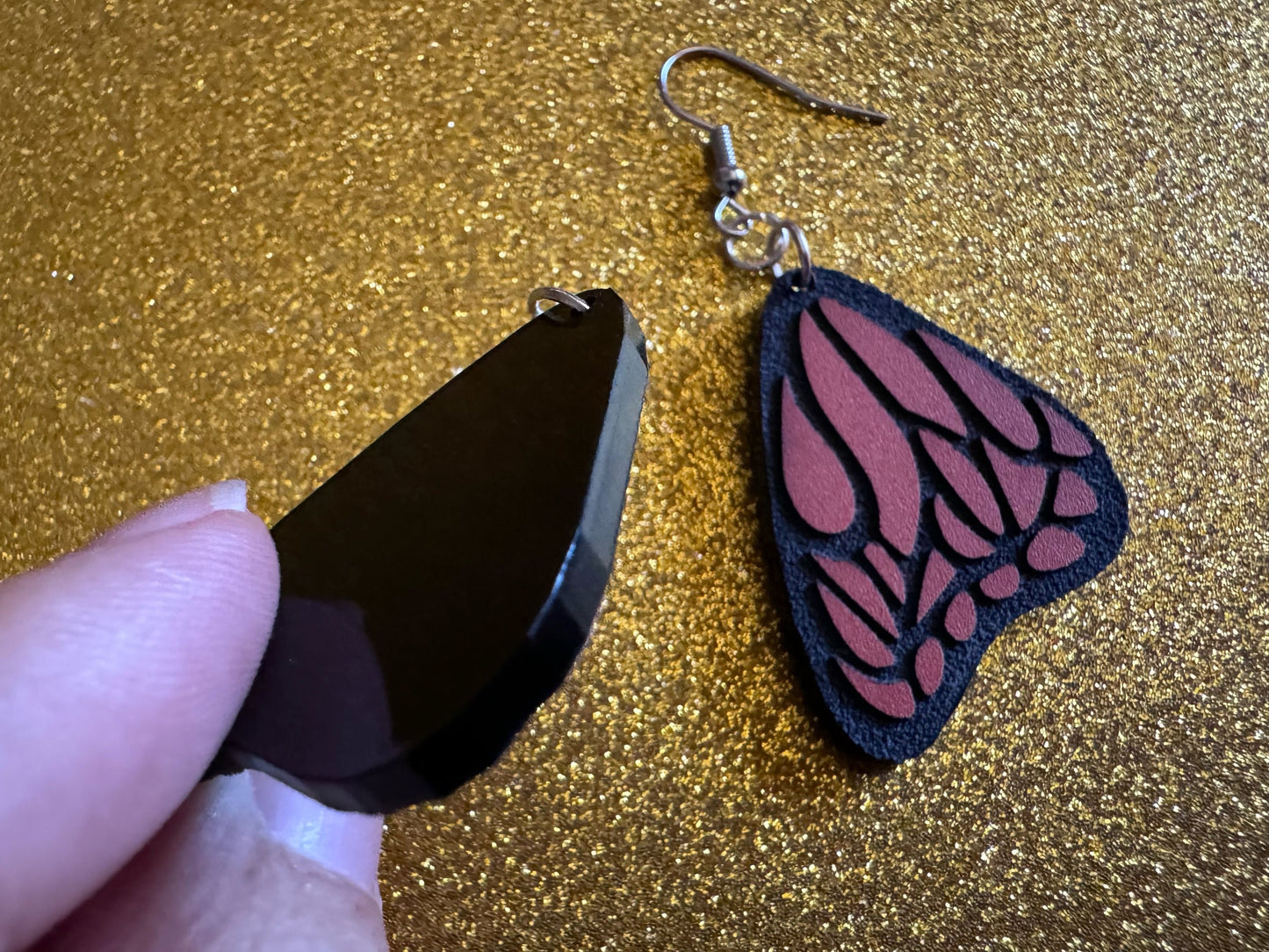 Butterfly Wing Earrings: Laser Cut Acrylic Butterflies, Summer, Monarch, Insects, Bugs, Orange Wings, Best Gifts for Her/Him/Them