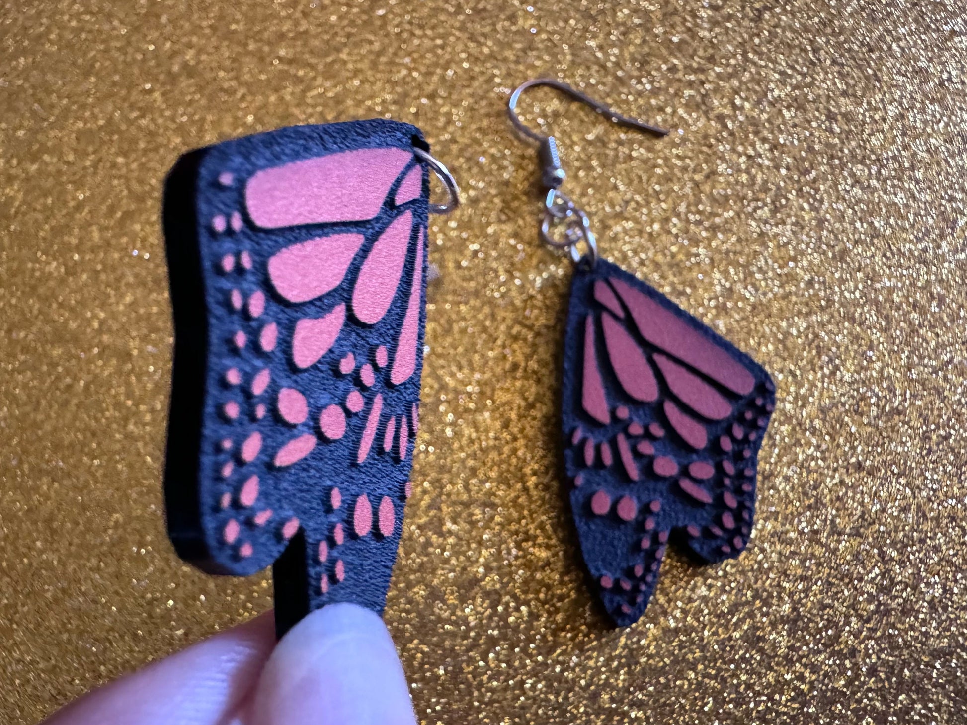 Butterfly Wing Earrings: Laser Cut Acrylic Butterflies, Summer, Monarch, Insects, Bugs, Orange Wings, Best Gifts for Her/Him/Them