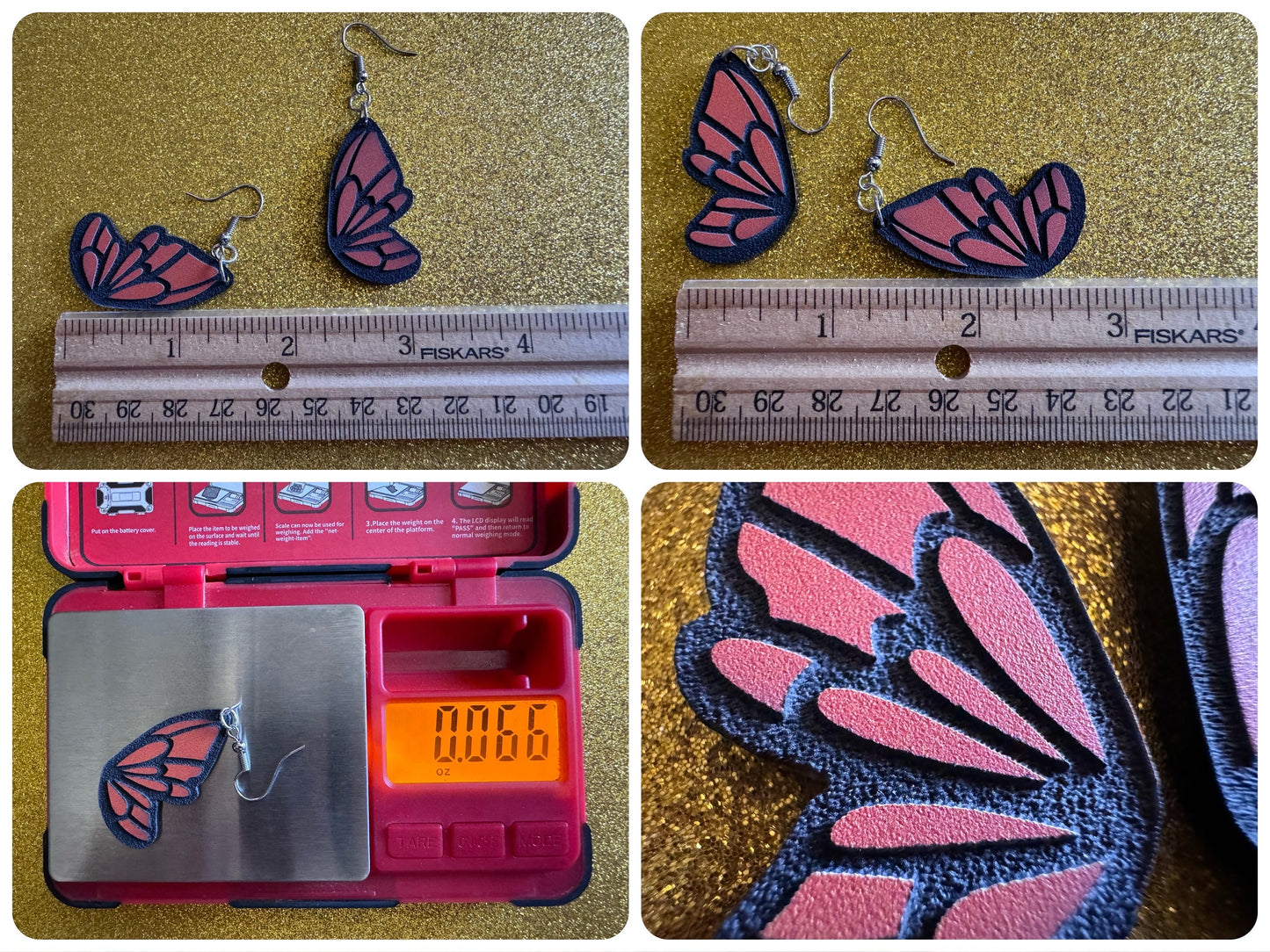 Butterfly Wing Earrings: Laser Cut Acrylic Butterflies, Summer, Monarch, Insects, Bugs, Orange Wings, Best Gifts for Her/Him/Them