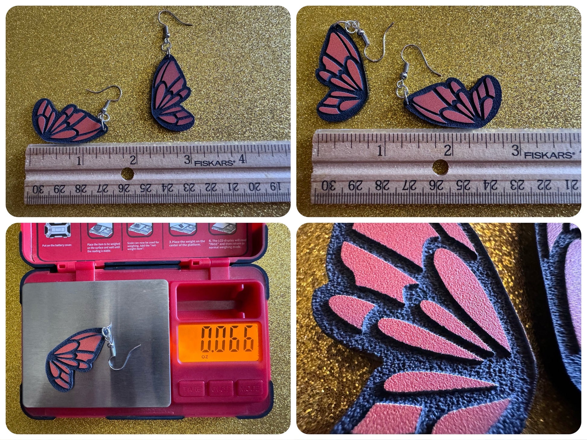 Butterfly Wing Earrings: Laser Cut Acrylic Butterflies, Summer, Monarch, Insects, Bugs, Orange Wings, Best Gifts for Her/Him/Them
