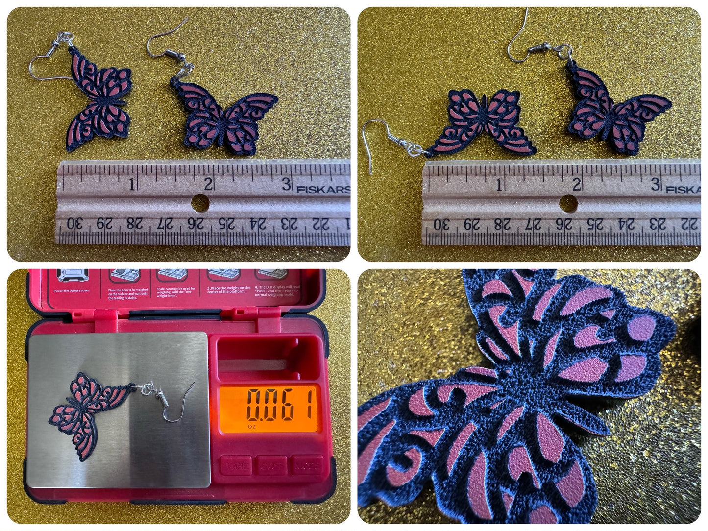 Butterfly Wing Earrings: Laser Cut Acrylic Butterflies, Summer, Monarch, Insects, Bugs, Orange Wings, Best Gifts for Her/Him/Them