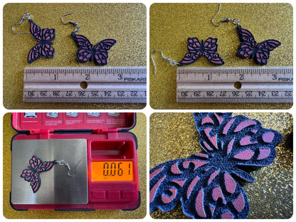 Butterfly Wing Earrings: Laser Cut Acrylic Butterflies, Summer, Monarch, Insects, Bugs, Orange Wings, Best Gifts for Her/Him/Them