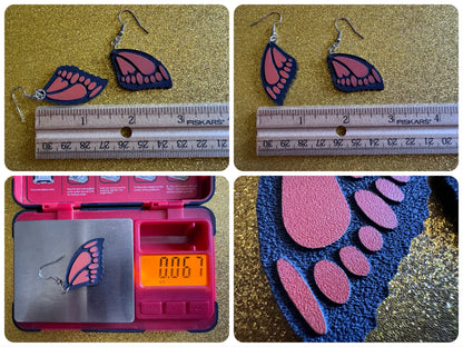Butterfly Wing Earrings: Laser Cut Acrylic Butterflies, Summer, Monarch, Insects, Bugs, Orange Wings, Best Gifts for Her/Him/Them